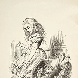 Giant Alice upsets the Jury Box, from Alices Adventures in Wonderland