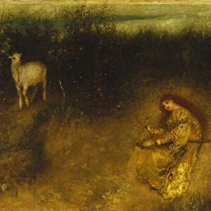 A Girl with Goats, 1875 (oil on canvas)