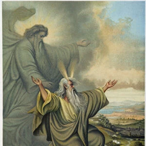 God showing Moses the Promised Land - in "Aurea Bibbia classica