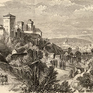 Granada and the Alhambra, illustration from Spanish Pictures by the Rev