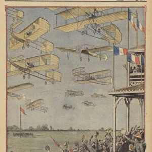 Grande Semaine d aviation at Reims, France (colour litho)