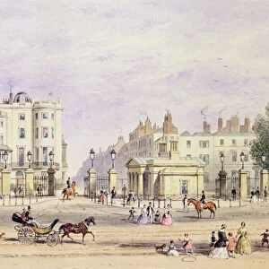 Grosvenor Gate and the New Lodge, 1851 (w / c on paper)