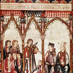 Group of Troubadours, illustration from "Cantigas de Santa Maria"