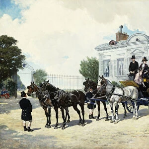 The Hackney Carriage; Le Fiacre, (oil on canvas)