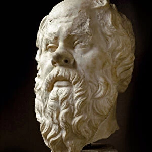 Head of the Greek philosopher Socrates (470-399 BC). Profile