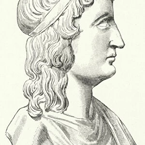 Head of the Roman philosopher Apuleius (engraving)