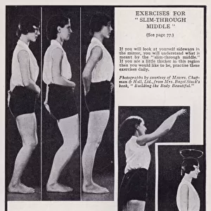 Health and Beauty: Exercises for "slim-through middle"(b / w photo)