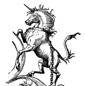 Heraldic unicorn (litho)