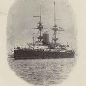 HMS "Prince George, "to be commanded by the Duke of York during the Visit of the United States Fleet to Spithead (b / w photo)