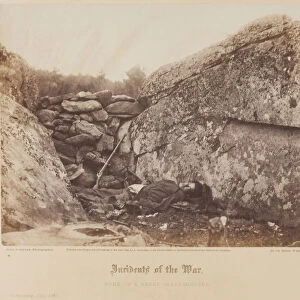 Home of a Rebel Sharpshooter, Gettysburg, July, 1863 (albumen print from collodion negative)