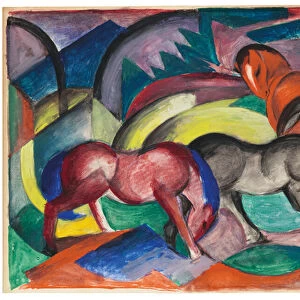 Three Horses, 1912 (gouache on card)