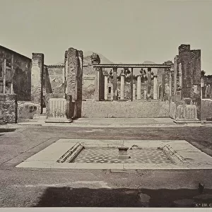 House of the Fauna (Casa del Fauno) in Pompei (Italy) - Photography, 1880-1900, original print (20x25 cm) by contact, excerpt from an ancient work on Naples, 19th century