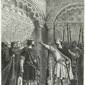 Hugh Capet, King of the Franks, and the rebellious Count Adalbert of Perigord, 987 (engraving)