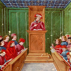 Humanism: "Teaching notarial law at the University of Bologna"Miniature from a 15th century manuscript Museo Civico, Bologna