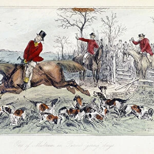 Hunting scene in "The Adventures of Thomas Scott", illustration by H. K