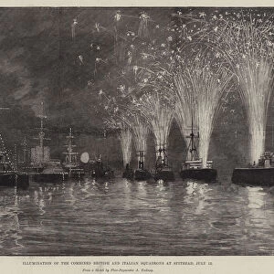Illumination of the Combined British and Italian Squadrons at Spithead, 12 July (engraving)