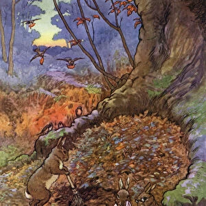 Illustration for The Babes in the Wood (colour litho)