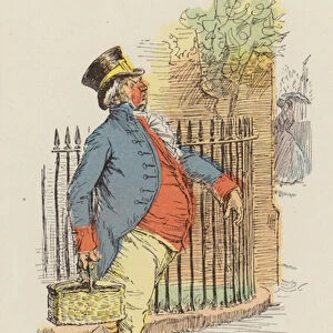 Illustration for Cranford by Mrs Gaskell (coloured engraving)