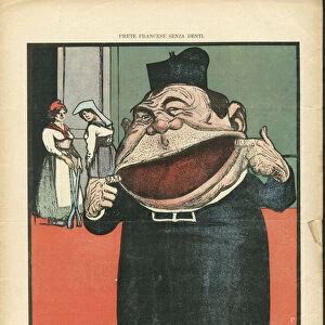 Illustration of Galantara (1865-1937) in L Asino, 05 / 08 / 06 - Anticlericalism, Religion Faith, Italian Language, Foreign Press - Marianne, Cures - Teething