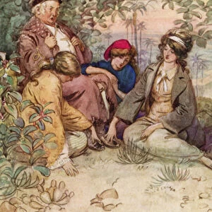Illustration for J M Barries The Admirable Crichton (colour litho)