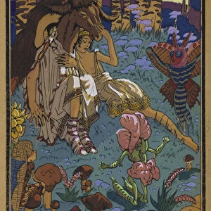 Illustration for Shakespeares A Midsummer Nights Dream (colour litho)