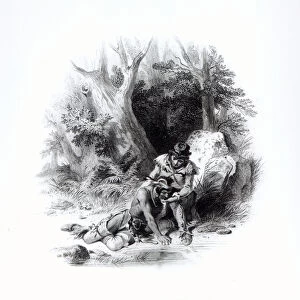 Illustration from The Last of the Mohicans by James Fenimore Cooper (1789-1851)