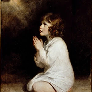 The infant Samuel, in prayer (oil on canvas, 1777)