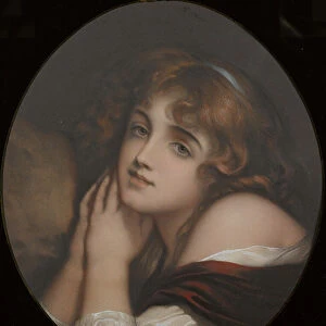 Innocence, portrait of a woman (coloured engraving)