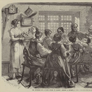 The Interior of a Farm House in Alsace, During a Repast (engraving)
