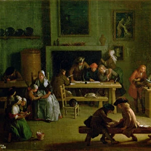 Interior of a Schoolroom (oil on canvas)