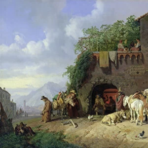 Italian Village Forge (oil on canvas)
