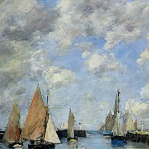 The Jetty at High Tide, Trouville (oil on panel)