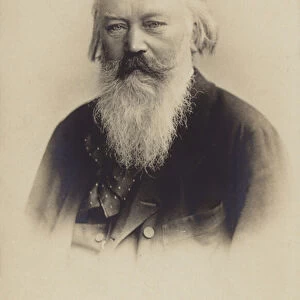 Johannes Brahms, German composer and pianist (1833-1897) (b / w photo)