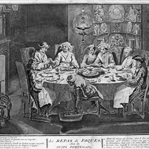 Judaism: Feast of Passover (or Pesach) in the Jewish portuguese community Engraving