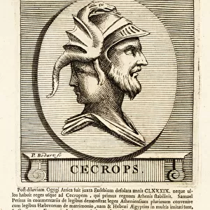Kekrops or Cecrops I, first king of Athens, Greece, 1756 (engraving)