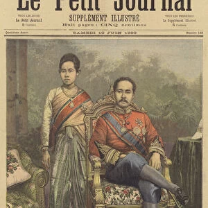 The King and Queen of Siam (colour litho)