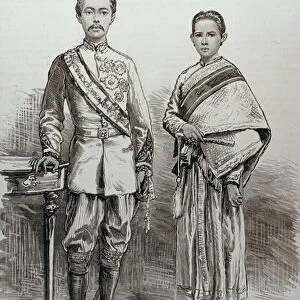 The King and Queen of Siam, from The Illustrated London News, 17th June 1882