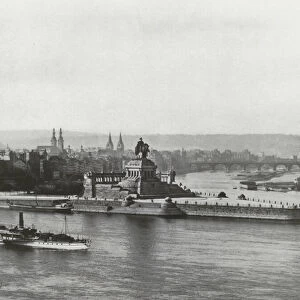 Koblenz, Das Deutsche Eck (b / w photo)