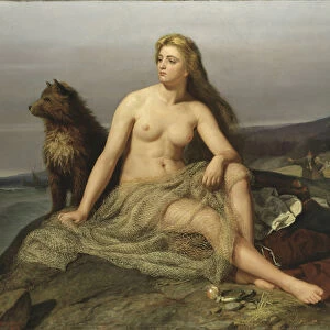 Kraka (Aslaug, Aslog), by Winge, Marten Eskil (1825-1896). Oil on canvas, 1862