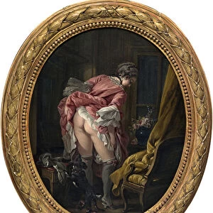 "L oeil indiscret"Peinture de Francois Boucher (1703-1770) vers 1742 Collection privee