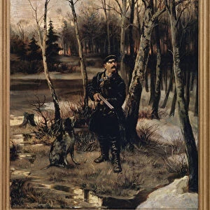 La chasse a la becasse - The Woodcock Shooting - Peinture de Illarion Mikhailovich Pryanishnikov (1840-1894), huile sur toile, 1881 - Art russe 19e siecle - State Russian Museum, Saint Petersbourg