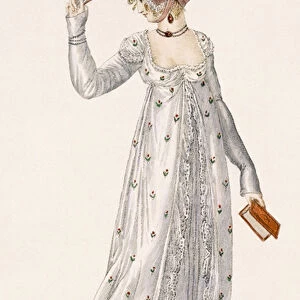 Ladies Evening Dress, fashion plate from Ackermanns Repository of Arts, pub