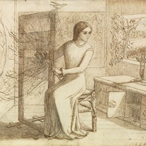The Lady of Shalott, 1853 (pen & ink on paper)