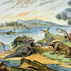 Landscape depicting the Cretaceous period (146 to 65 million years ago