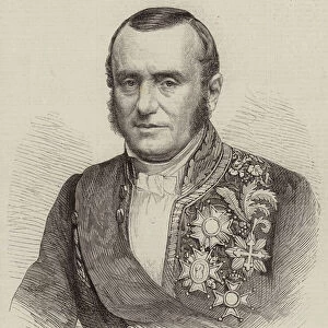 The Late M Billault, French Minister of State (engraving)