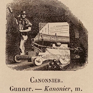 Le Vocabulaire Illustre: Canonnier; Gunner; Kanonier (engraving)