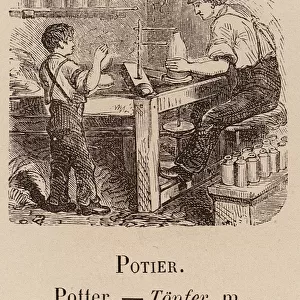 Le Vocabulaire Illustre: Potier; Potter; Topfer (engraving)
