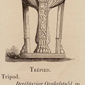 Le Vocabulaire Illustre: Trepied; Tripod; Dreifuszige Orakelstuhl (engraving)