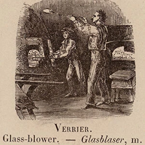 Le Vocabulaire Illustre: Verrier; Glass-blower; Glasblaser (engraving)