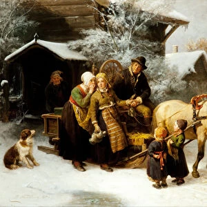 Leaving Home (Dalecarlian Scene), 1870 (oil on canvas)